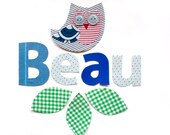 Custom name decals - 4 letters with character - reuseable, removable personalized fabric wall stickers, custom colors
