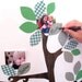 family tree - magnetic wall art (not vinyl) - woodgrain, green, fabric, whiteboard