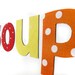 alphabet soup magnets - 26 letters, bold bright colours, complete alphabet a-z
