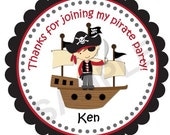 Pirate Boy Personalized Stickers, Birthday Stickers, Favor Tags, Envelope Seals, Birthday, Baby Shower, Thank You