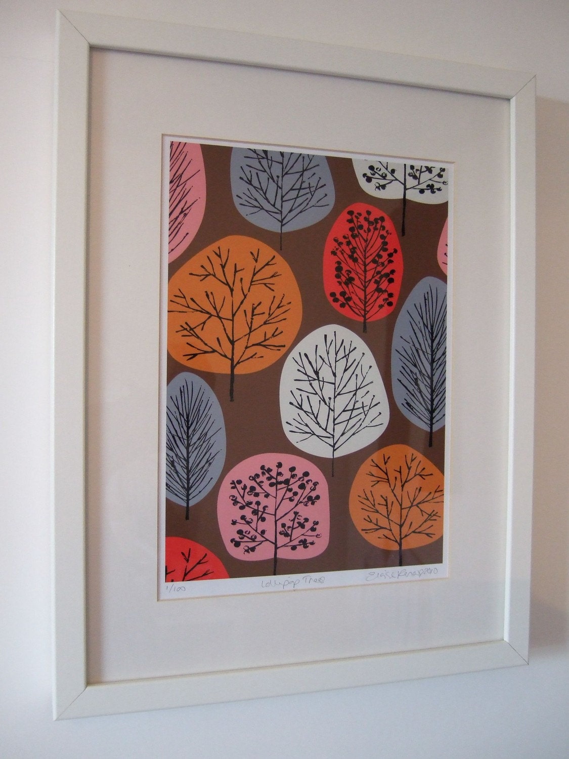 Lollipop Trees Red, limited edition giclee print