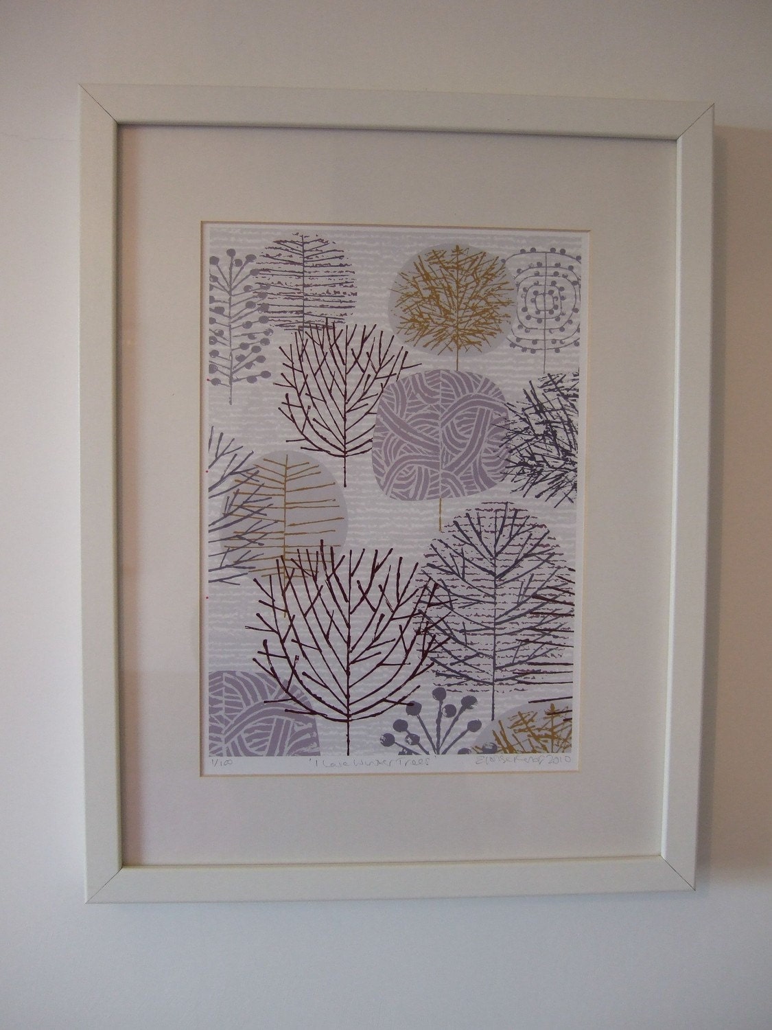 I Love Winter Trees, limited edition giclee print