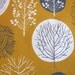 Trees Tea Towel in Mustard and Charcoal