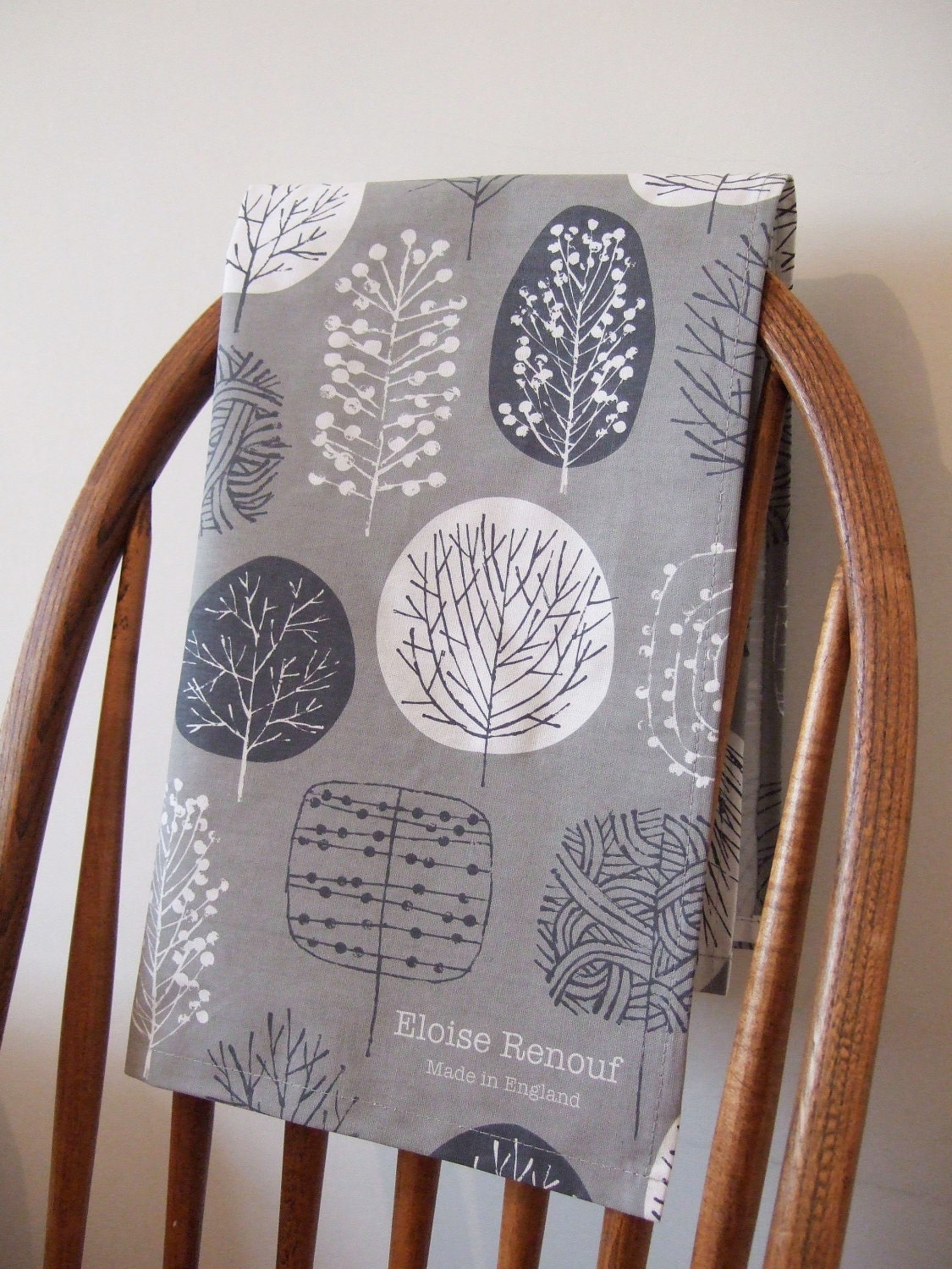 Trees Tea Towel in Slate and Charcoal