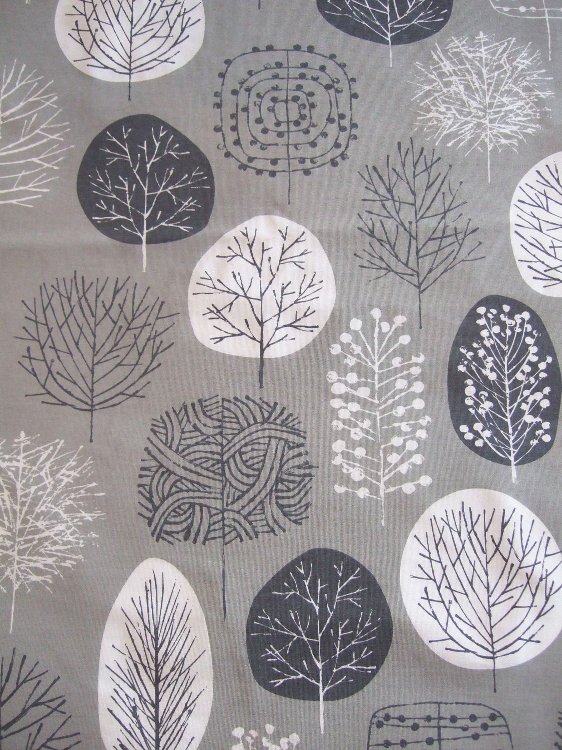 Trees Tea Towel in Slate and Charcoal