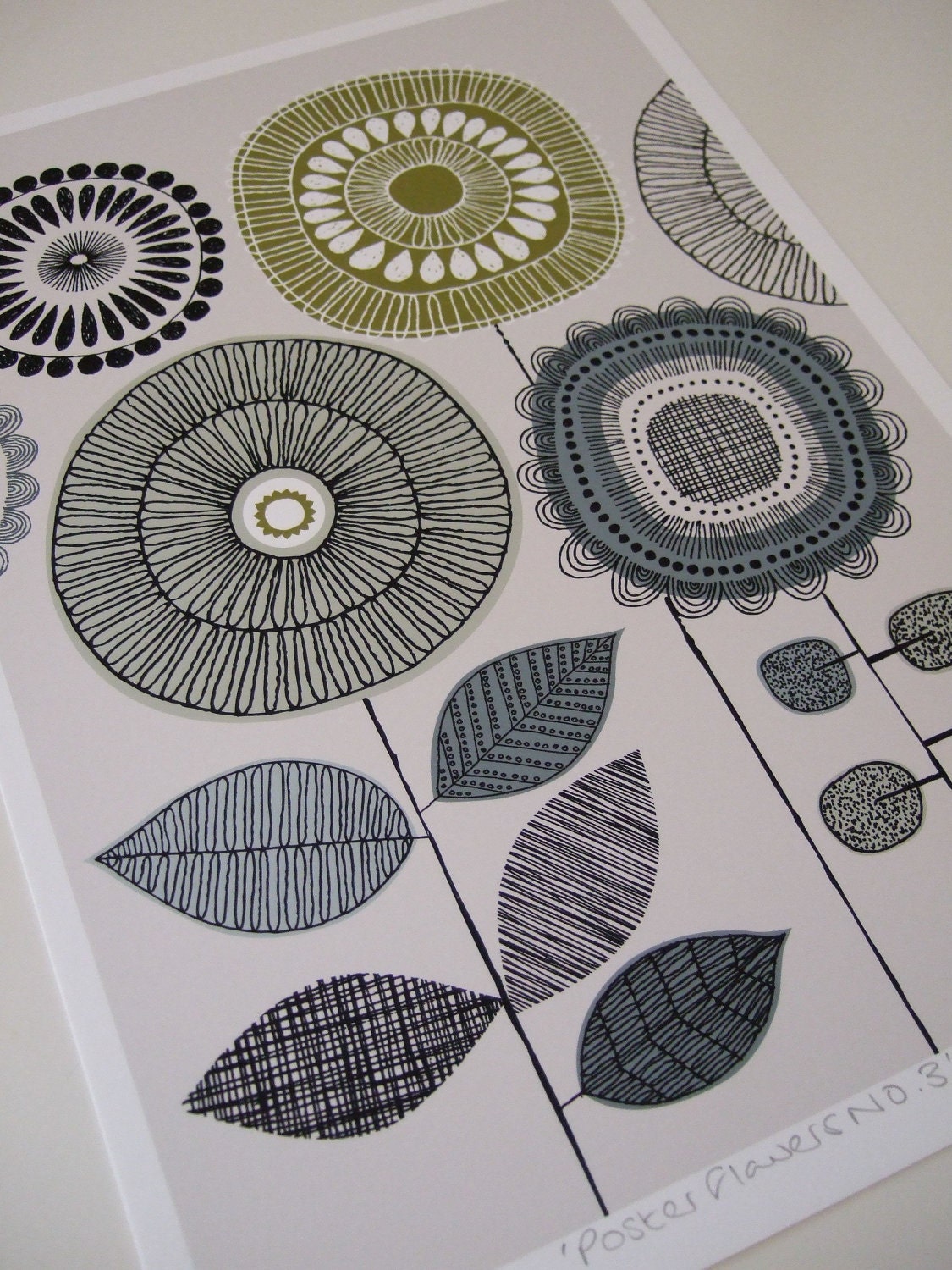 Poster Flowers No4, limited edition giclee print