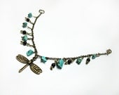Dragonfly Turquoise Bracelet Brass