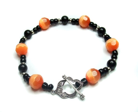 Orange Beaded Anklet