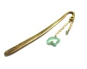 Aventurine bear beaded bookmark