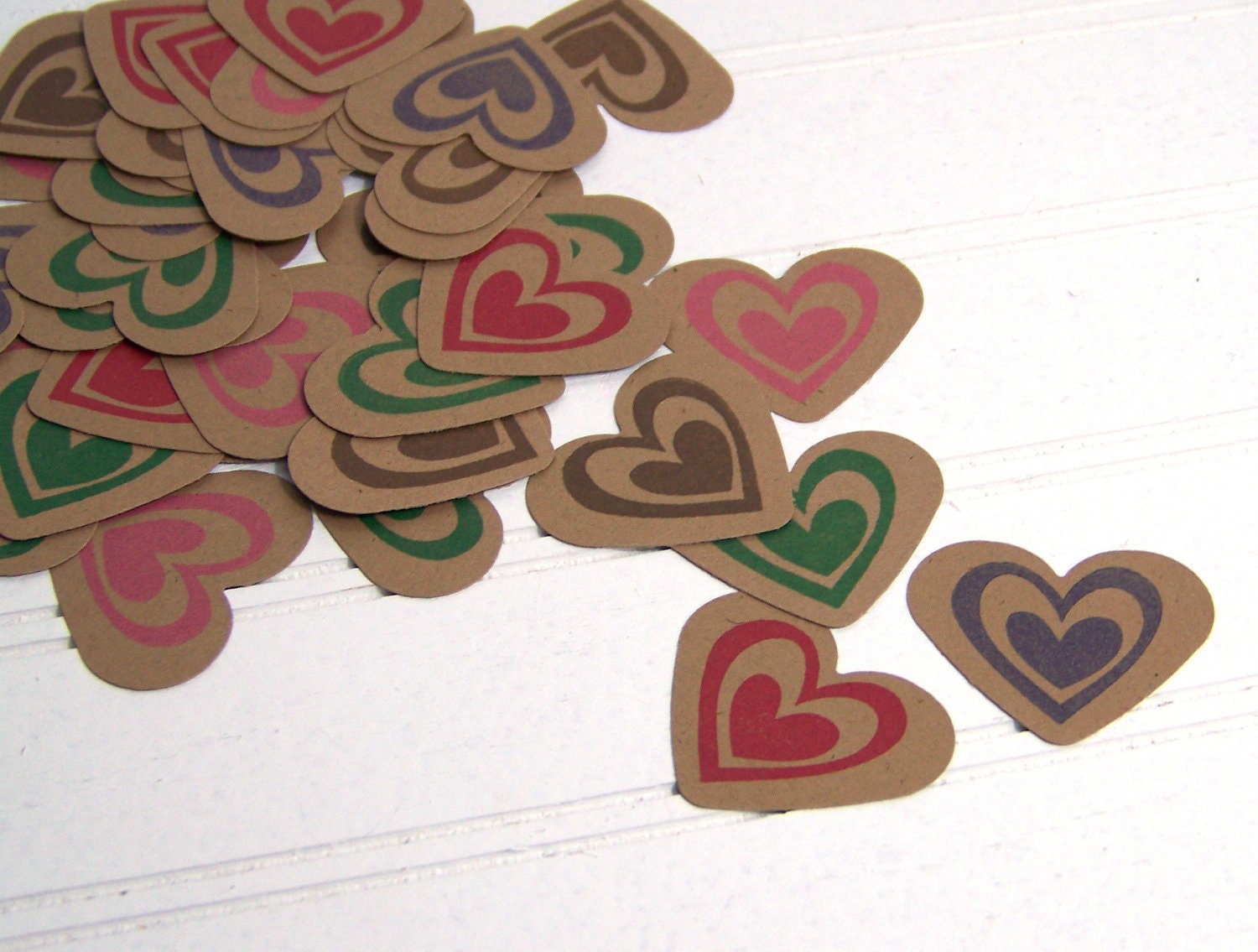 Heart confetti, Heart cut outs, Eco-friendly Scrapbooking embellishments