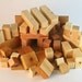 wood block set, 49 piece redwood, cedar and pine, large building set