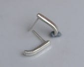 Sterling silver gently curved earrings