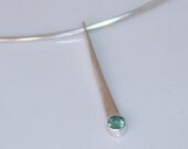 Forged sterling silver and tourmaline pendant