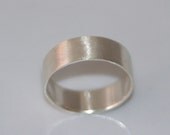 Extra Wide Brushed Silver Band Wedding Ring Men