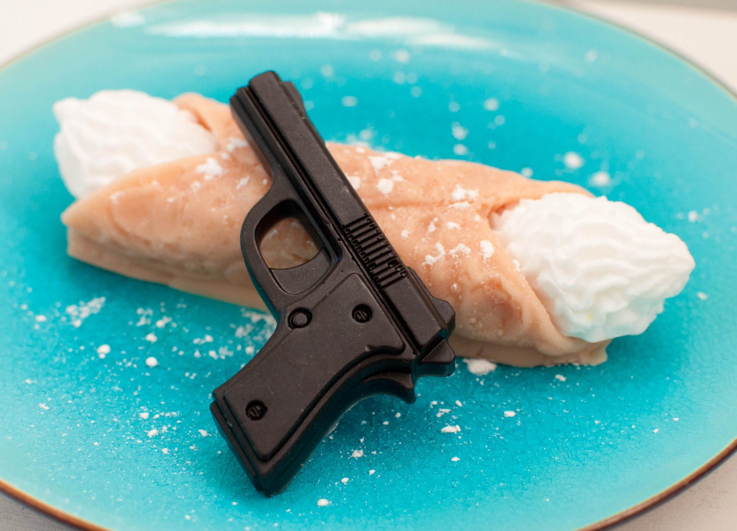 Gun & Cannoli Soap - food soap - Father's Day Gift  - Italian Soap - Featured on Glamour.com