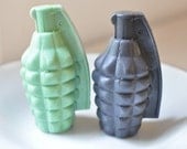 Grenade Soap - Handmade Glycerin Soap - Father's Day Soap - mens soap - Army Green or Grey