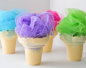 Soap on a Rope - Ice Cream Soap with shower poof puff - cute soap - Lime Sugar
