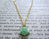 The Milicent Delicate Mint Flower Necklace
