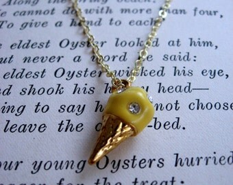 Tiny Ice Cream Cone Necklace