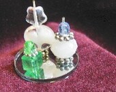 Dollhouse Miniature Toiletries Perfume, Powder on Mirror