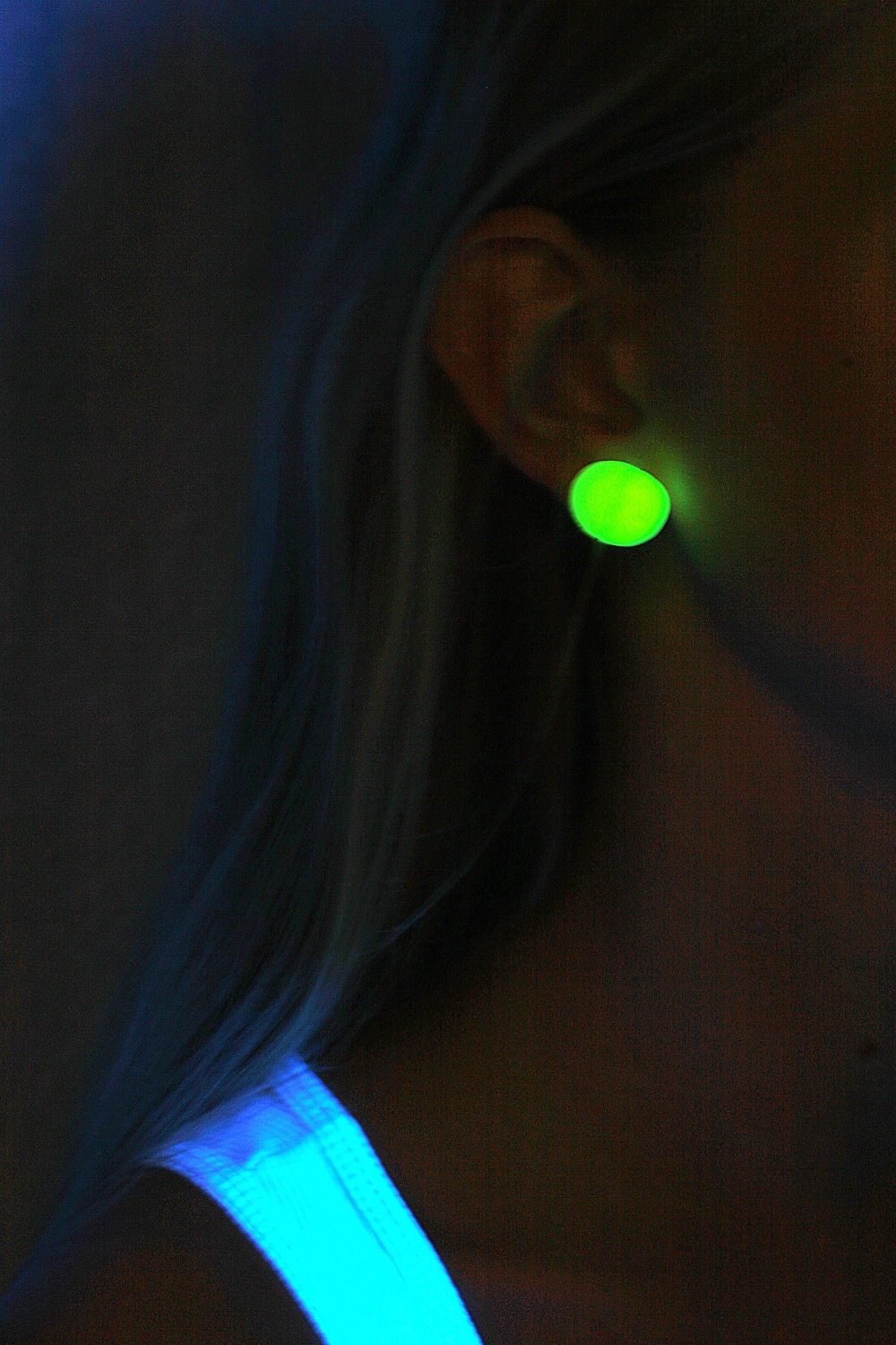 Fluorescent Neon yellow plastic earrings
