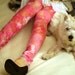 Pink lace leggings