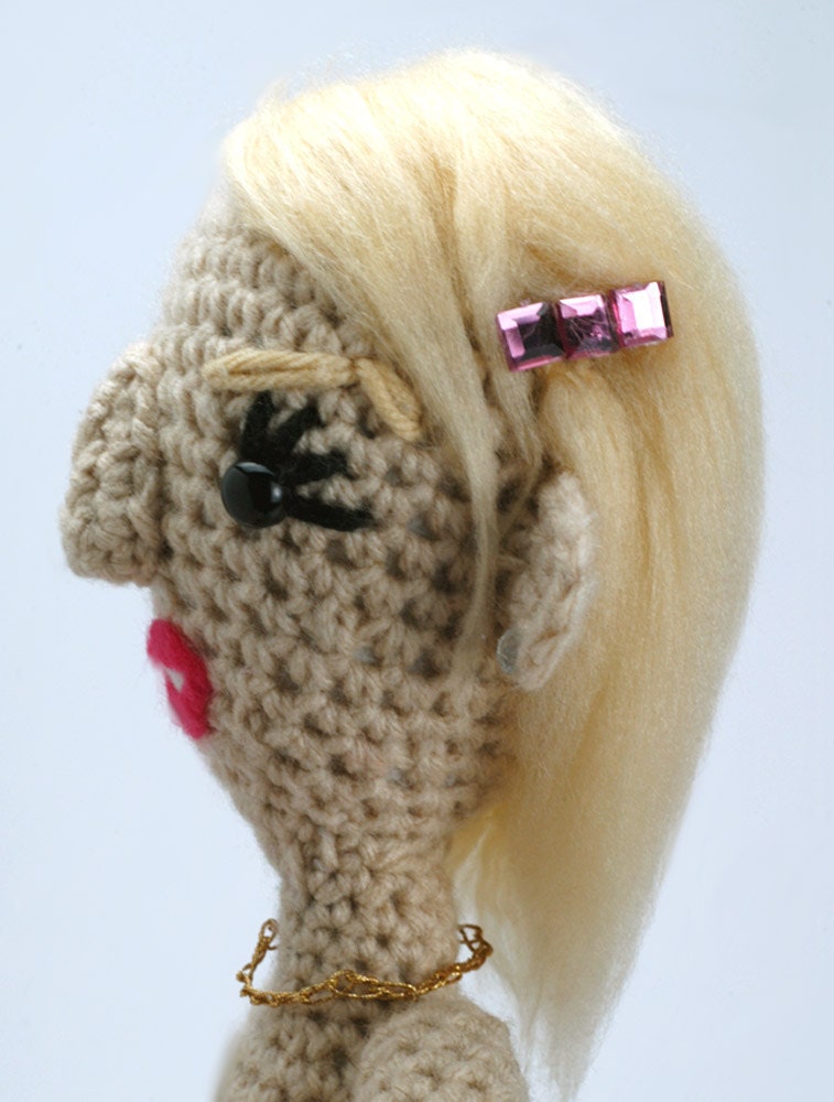 Cairo Sheraton, the So-So Socialite - (Ready to ship) "antigurumi" amigurumi crocheted doll (MATURE content)