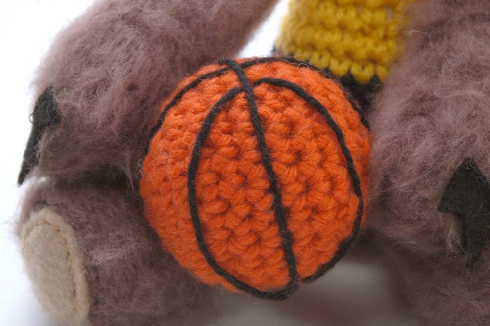 Teen Wolfy amigurumi werewolf figure with Basketball