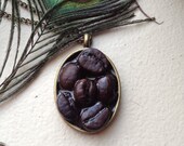 SALE Coffee Bean Espresso Cafe Mocha Latte Hazelnut Carmel Lovers Brass Metal Pendant Handmade Chain Necklace