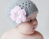 Interchangeable Flowers Twisted Stitch Cloche Hat with 3 button hole flowers- choose  your colors & size