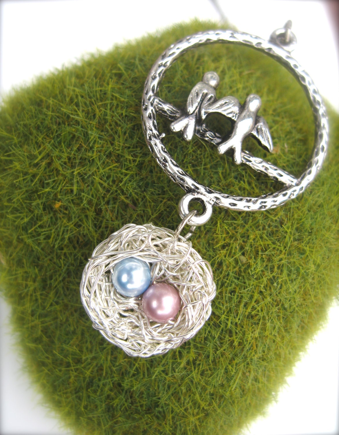 Love birds necklace - custom family jewelry