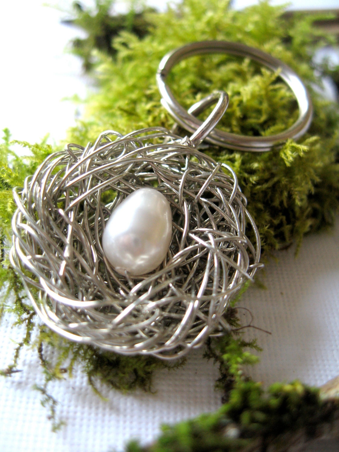 White Pearl New Mother Keychain, Personalized