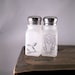 Owl Salt and Pepper Shakers Etched Glass