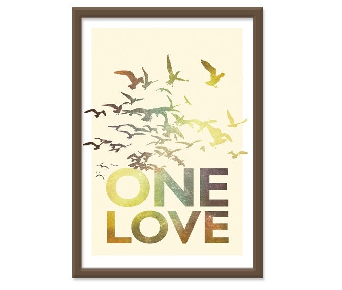 S A L E // Bob Marley - One Love in RETRO colors - 13x19 print
