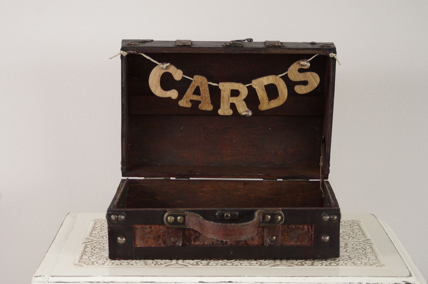 Rustic Wedding Card Box - Vintage style trunk - travel and rustic style