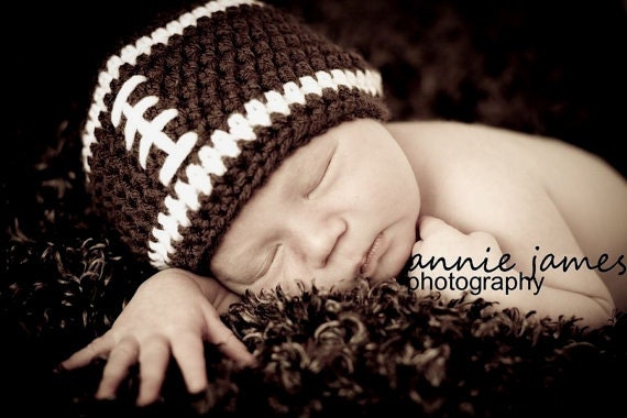 Baby Boy Football Hat - Baby Boy Hat - Baby Hats - Newborn Hats - Newborn to 24 Months - Cute Photo Prop - ON SALE