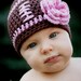 Baby Girl Football Beanie Hat Pretty In Pink Toddler 3 - 6 month to 2 Years - Cute Photo Prop - ON SALE This Week Only
