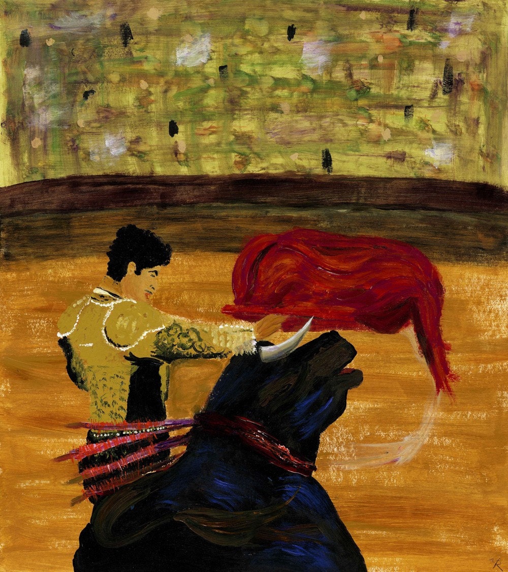 Matador-print on canvas- standing in the ring
