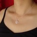 Lotus Flower Pendant Necklace in Silver, Wedding necklace, Bridesmaid gift
