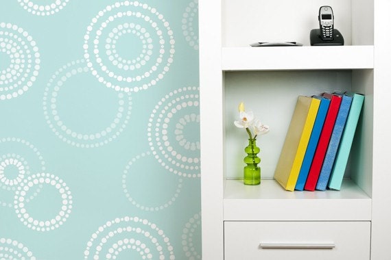 Circling Allover Stencil for Wall Decor and More. More Artistic Than Wall Decals and Cheaper Than Wallpaper :)