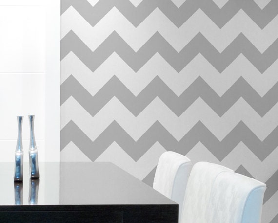 Chevron Wall Stencil Large Stencil to Paint Chevron Stripes for a Wallpaper Look