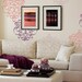 Damask Wall Stencil in Modern Ribbon Style for DIY Wallpaper Look