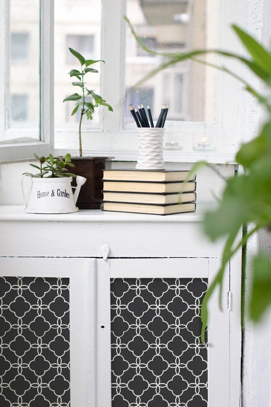 Furniture and Wall Stencil Eastern Lattice Stencil for Chic DIY Surface Decor