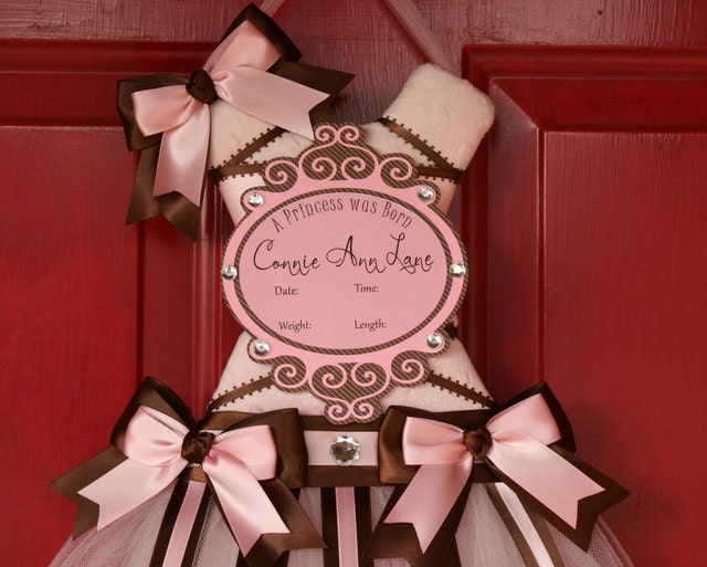 Medium - Newborn Hospital Door Hanger-- Tutu Hair Bow Holder