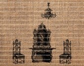 Victorian Sideboard - Digital Downloads No. 186 - Download and Print - Image Transfer for Tote Bags, Pillows, Tea Towels and More