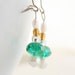 Green Earrings Vintage Glass Beads and Pearl Earrings St Patrick's Day