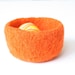 Orange Felted Bowl, Knitted Felt Bowl, Housewarming Gift, Hostess Gift, Organizer, Spring, Easter Basket