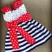 Anchors Aweigh Nautical 4th of July Boutique Dress Baby Toddler Girl's sizes 6mos to 8yrs