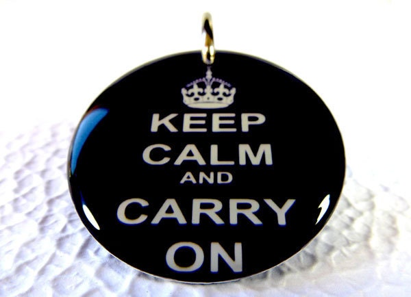 Personalized pet tag Black Keep Calm and Pet Me Round Shape Tag by ID4Pet