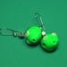 Green alien earrings. polymer clay geek jewelry